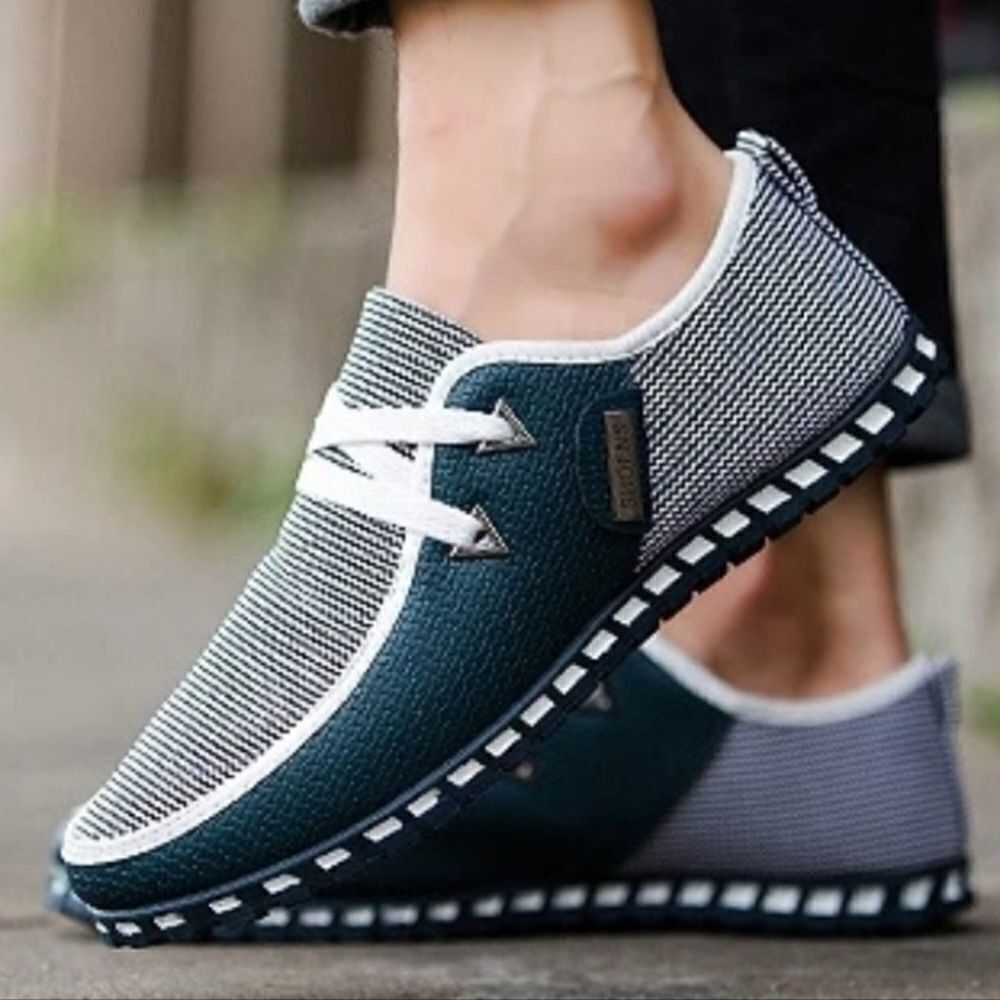 Men's fashion sneakers Men's Casual Shoes Loafers Slip-On Green